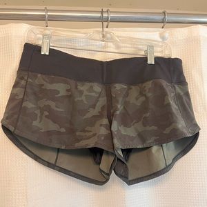 Lululemon Speed Up Camo Running Shorts